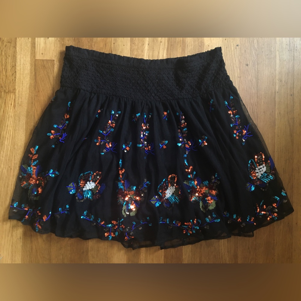 NWT Anthropologie sequin and tulle skirt XL